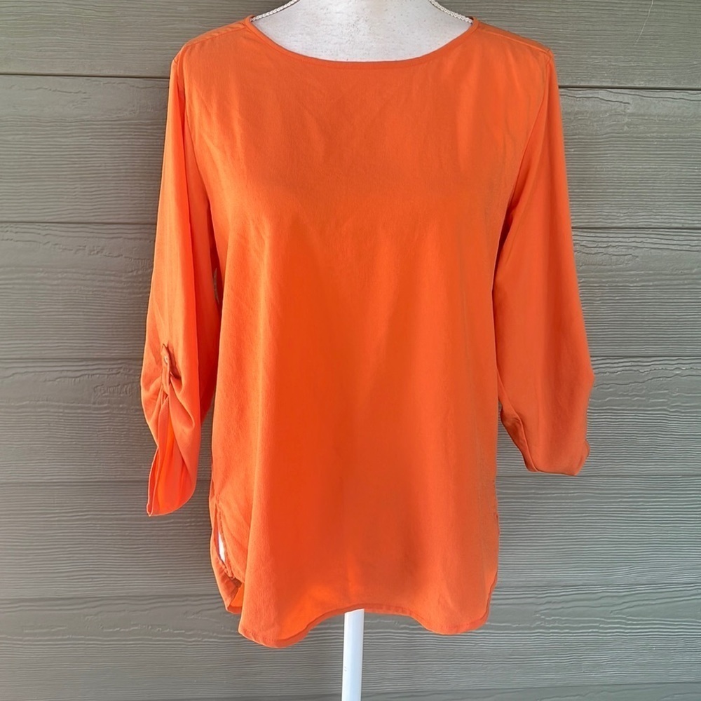 Zara Basic Roll Tab Sleeve Blouse - image 1